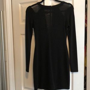 Long Sleeve Mesh Mini Dress